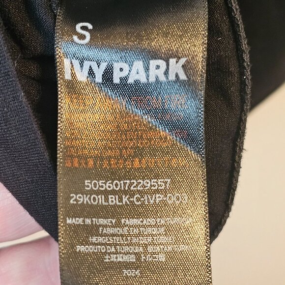 Ivy Park Tight Fit Mini Bodycon with Spellout Ribbon, Black White, Sz S - Picture 7 of 8